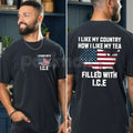 Pasimax "I Like My Country Filled With ICE" T-Shirt - Pro-Border Security Patriotic Tee, Support Law Enforcement Graphic Shir