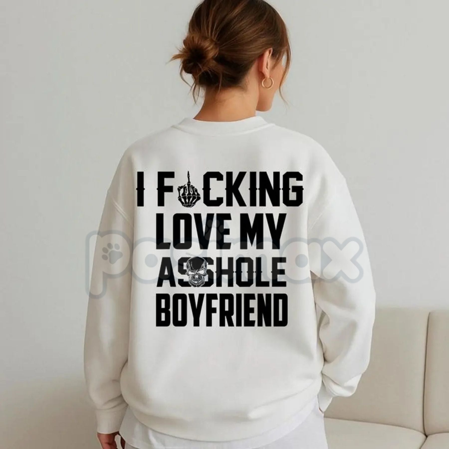 Pasimax I Love My Boyfriend Sweatshirt | Cute Relationship Jumper | Girlfriend Affection Crewneck | Sweet Couple Gift — main 