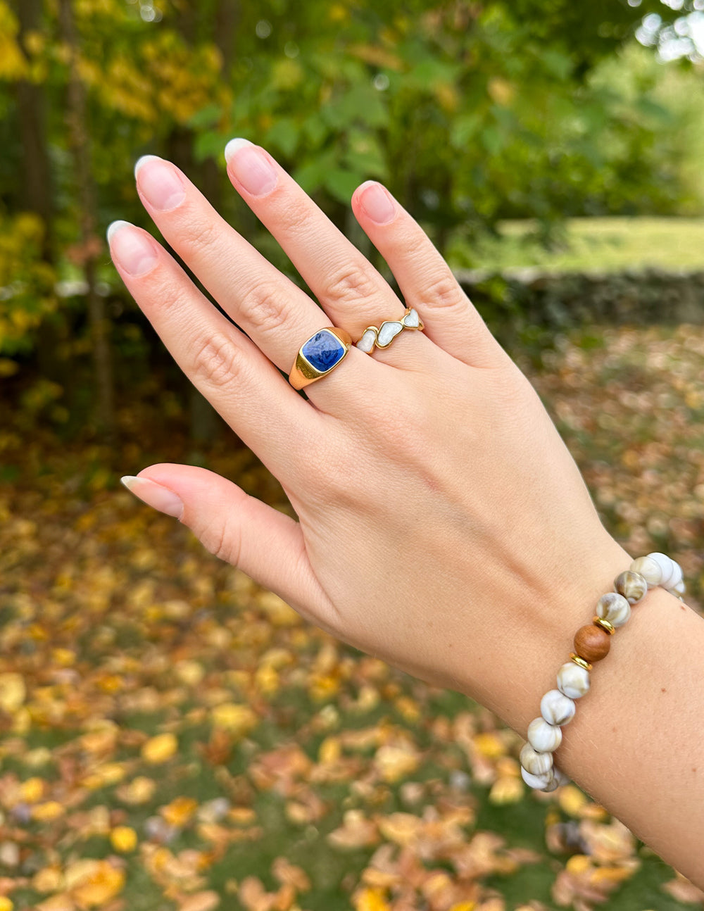 Elevated Faith Indigo Signet Ring — side view