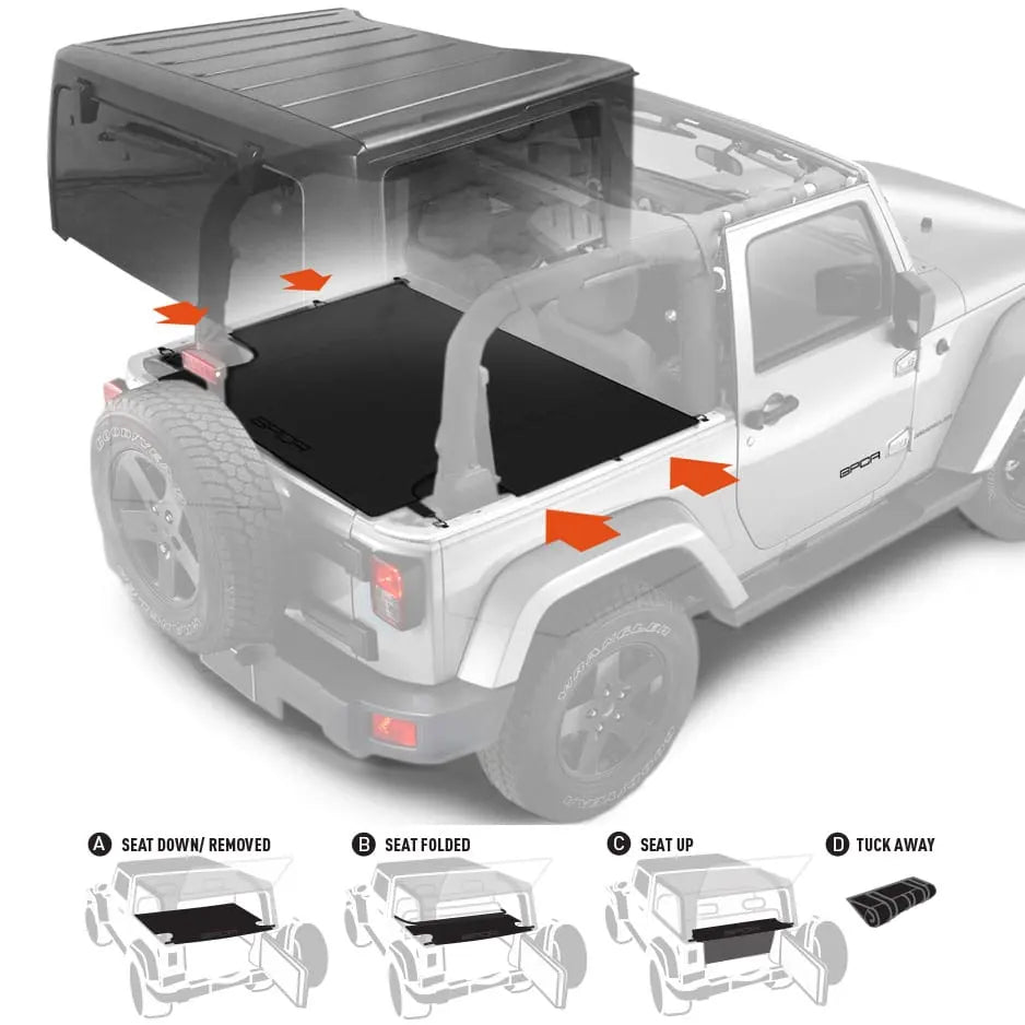 GPCA Jeep Wrangler Cargo Freedom Pack JK 2DR (2007-2018) — back view