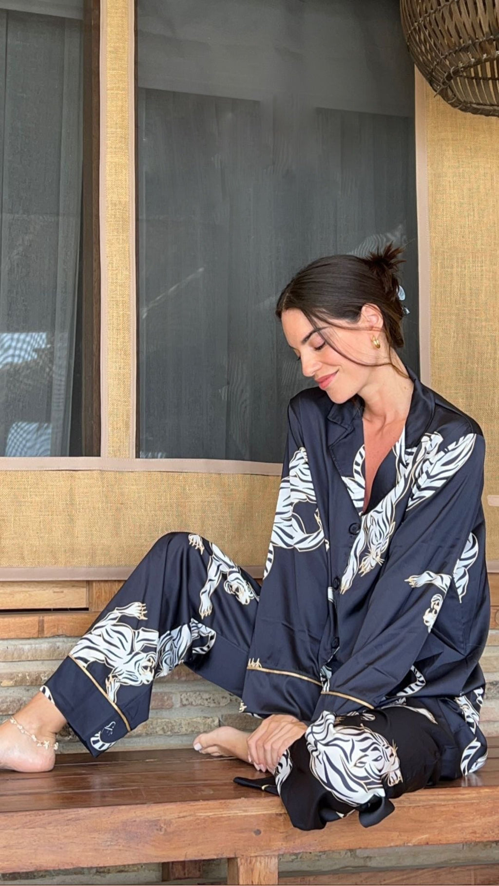 Simoné Sleepwear USA Washable Silk Pajama Set - Kenya — packaging