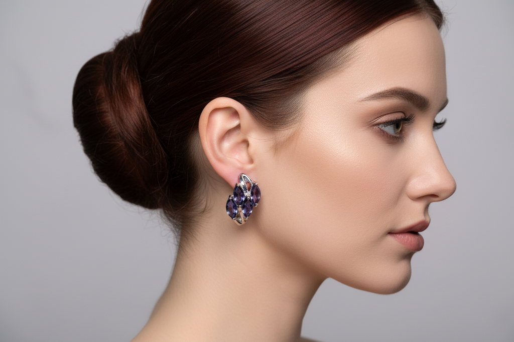 Just Neat Stuff Just Neat Stuff Iolite Earrings — detail close-up