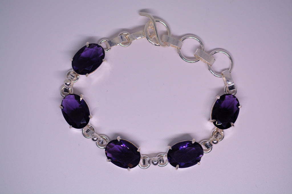 Just Neat Stuff Amethyst and Sterling Silver Bracelet — lifestyle context