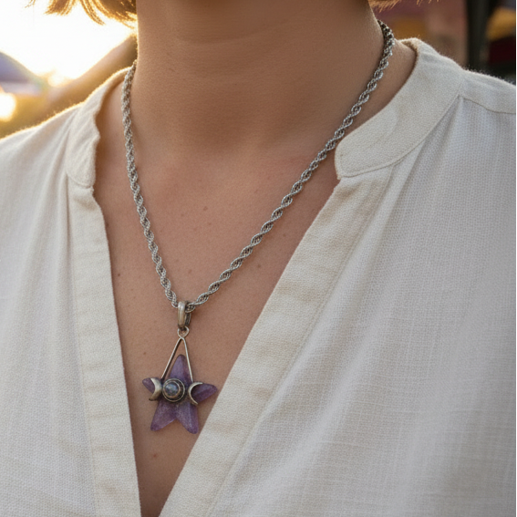 Just Neat Stuff Amethyst Goddess Star — detail close-up