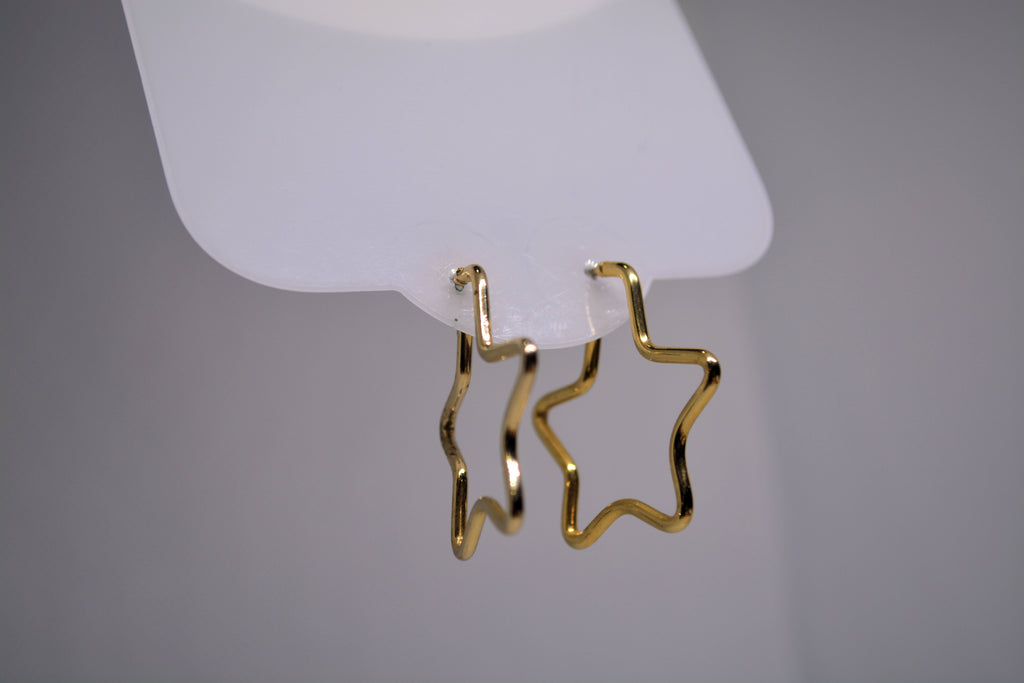 Just Neat Stuff Golden Star Earrings — back view