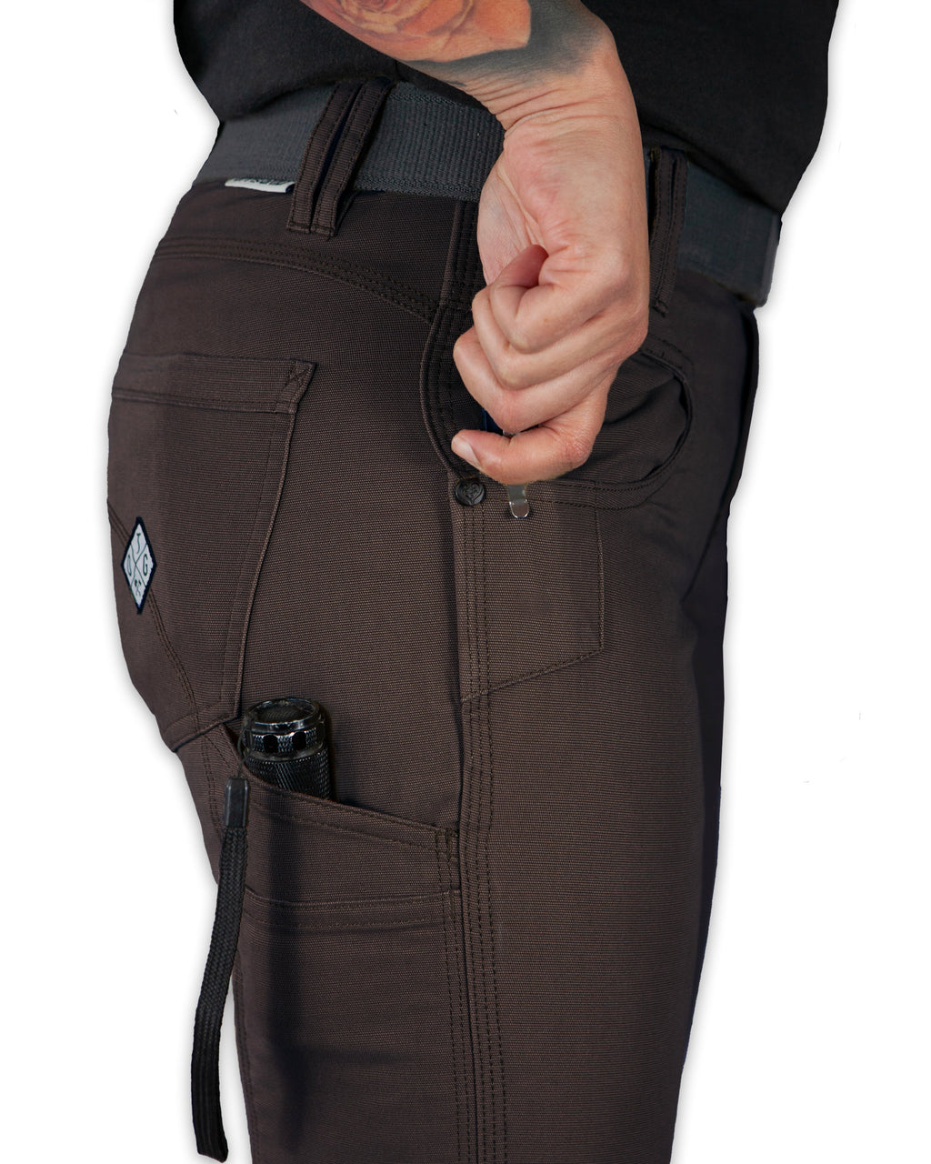 Off The Grid Surplus Kestral Women's Pant - Dark Brown — in-use photo