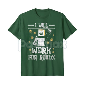 Kids 'I Will Work For Robux' T-Shirt – Funny Gamer Youth Tee, Roblox Currency Statement Shirt