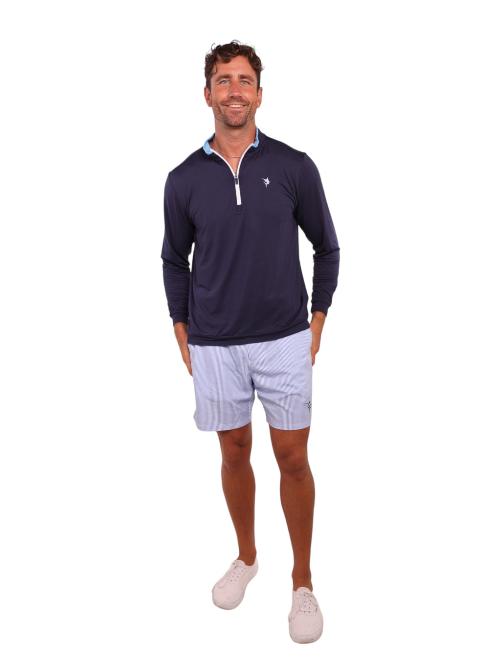 White Water Life White Water Life Long Beach Quarter Zip Ultra Soft Lightweight — side view
