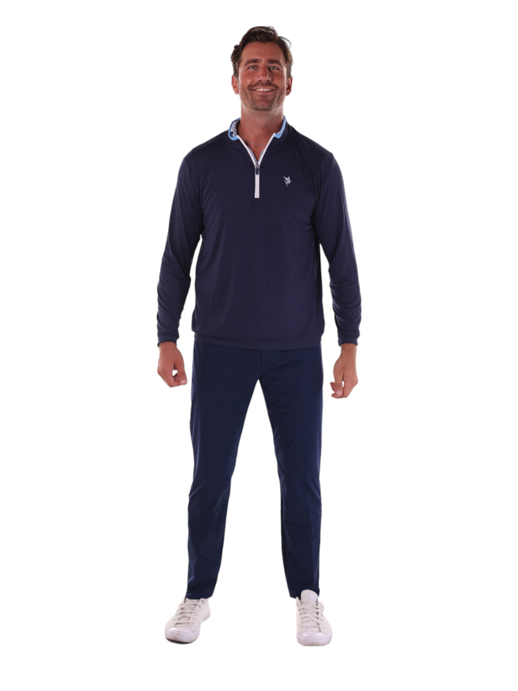 White Water Life White Water Life Long Beach Quarter Zip Ultra Soft Lightweight — flat-lay composition