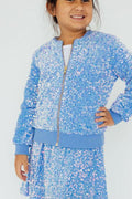 Mila & Rose ® Light Blue Velvet Sequin Jacket — main product shot