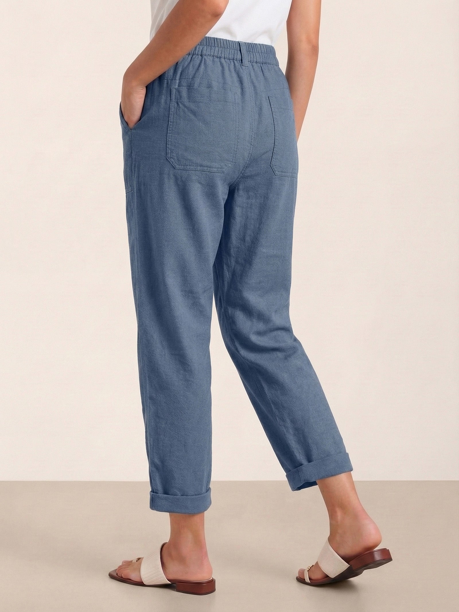 LINTICO Linen Simple Button Fly Trousers HEIDI — size reference