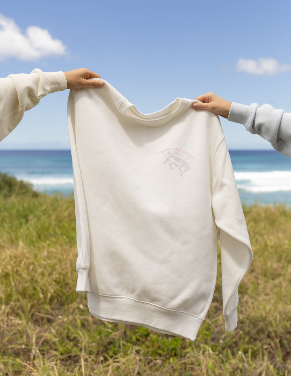 Elevated Faith Lost and Found Unisex Crewneck — detail close-up