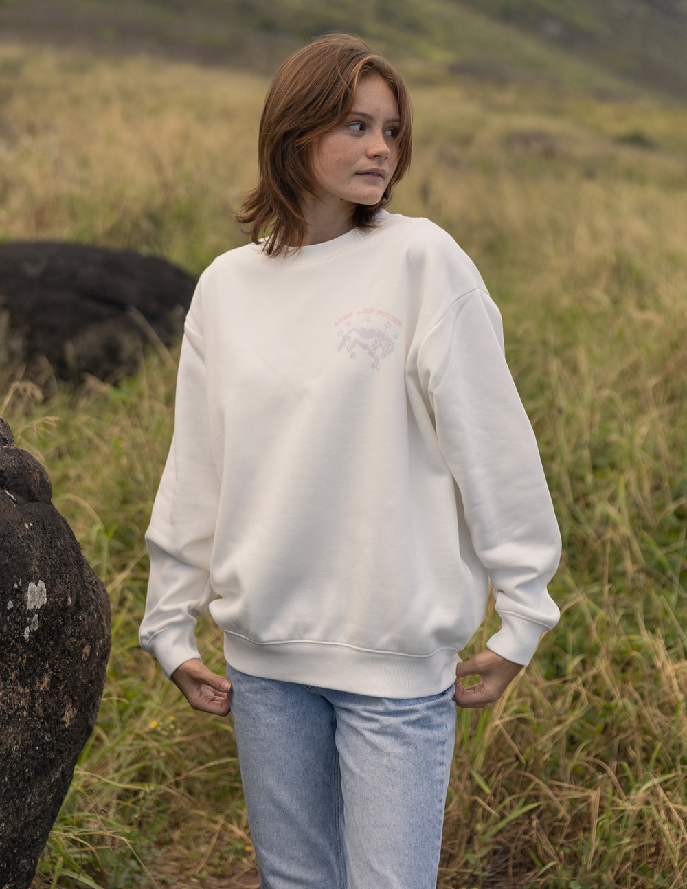 Elevated Faith Lost and Found Unisex Crewneck — lifestyle context