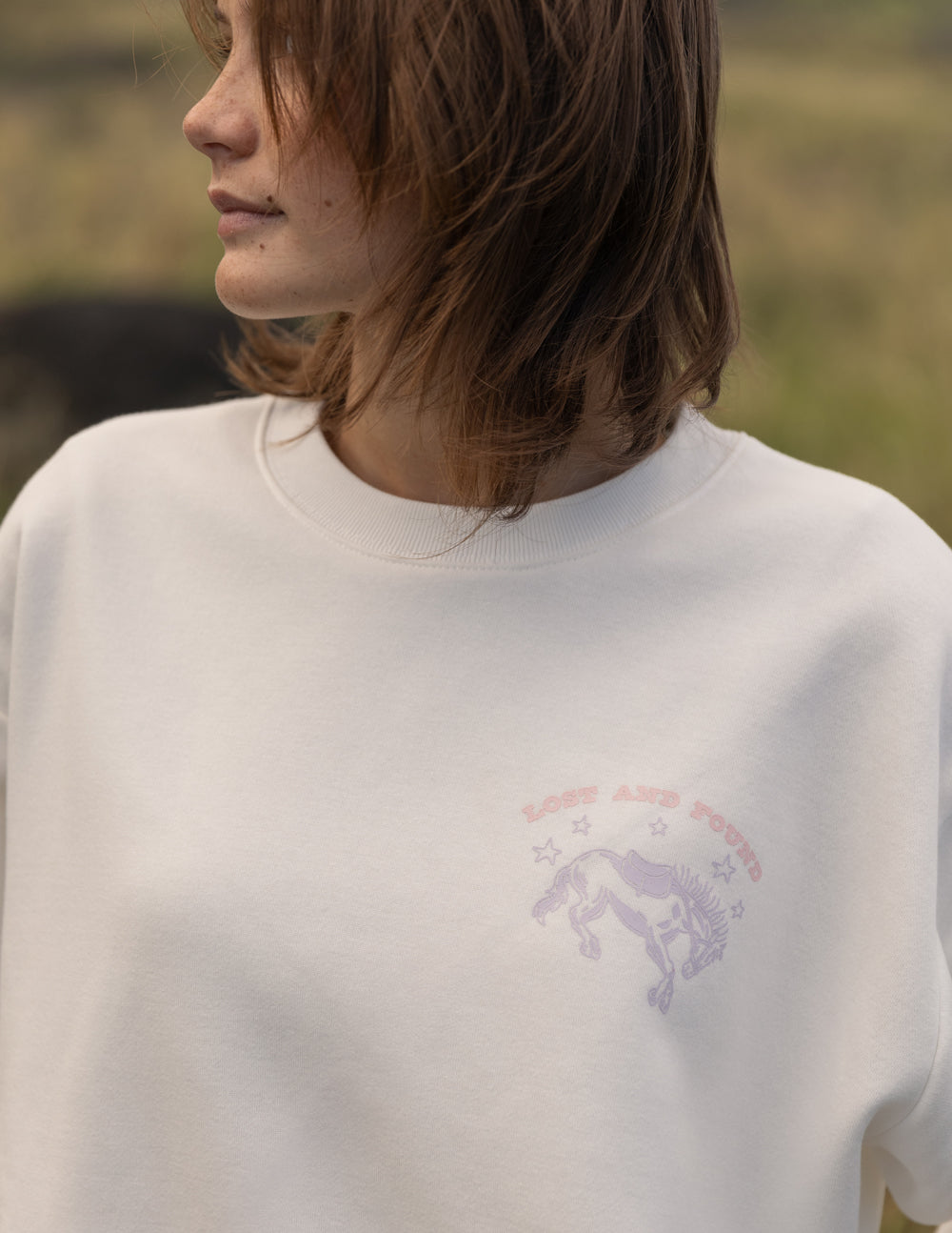 Elevated Faith Lost and Found Unisex Crewneck — side view