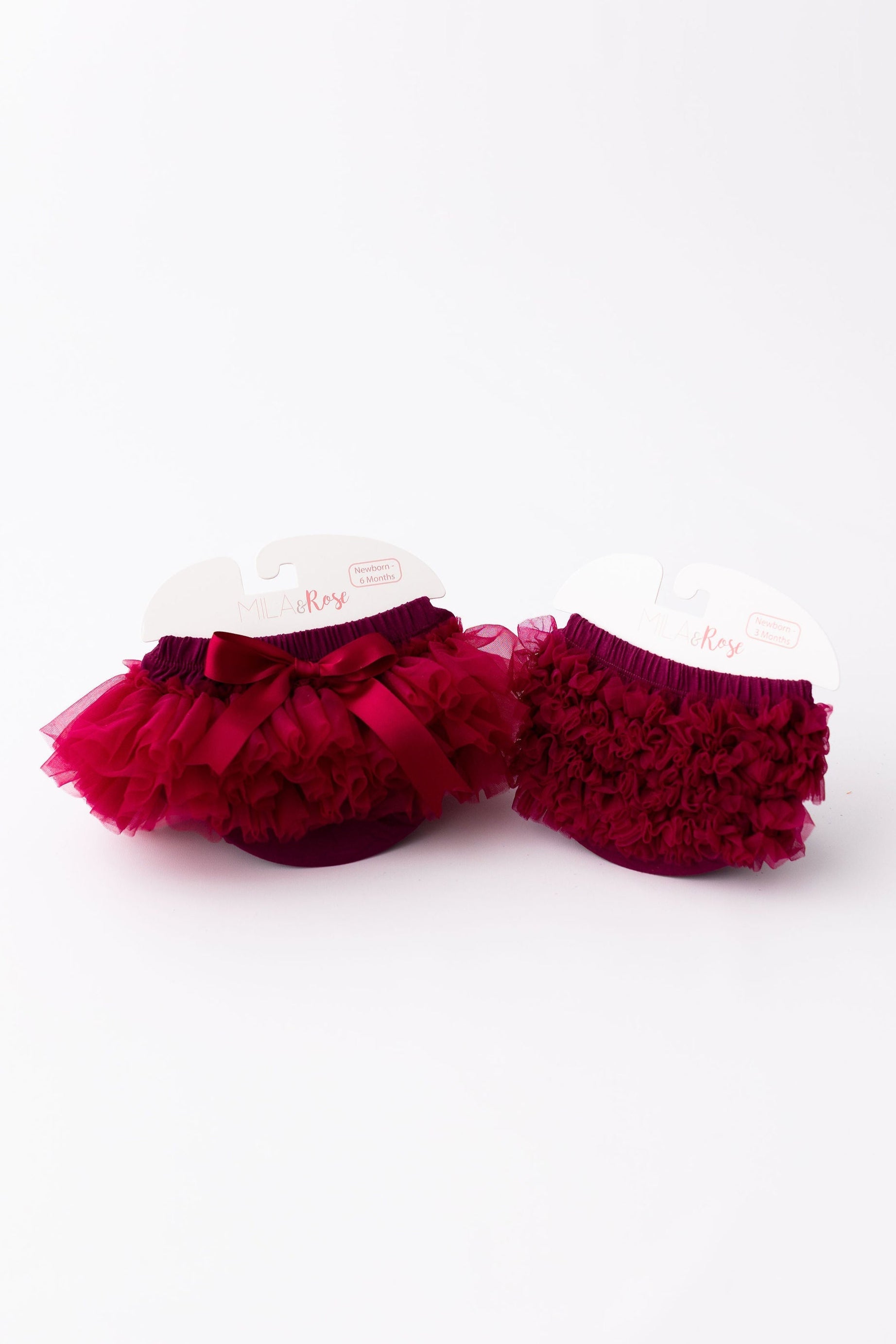 Mila & Rose ® Maroon Ruffle Tutu Bloomer — side view