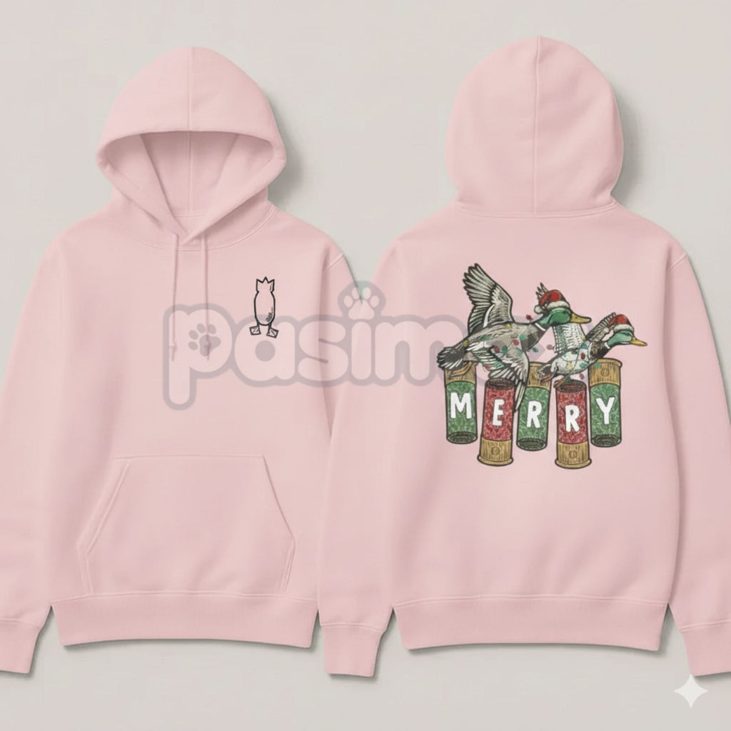 Pasimax Merry Duck Hoodie – Funny Christmas Duck Graphic Pullover, Festive Holiday Humor Apparel, Unisex — main product shot