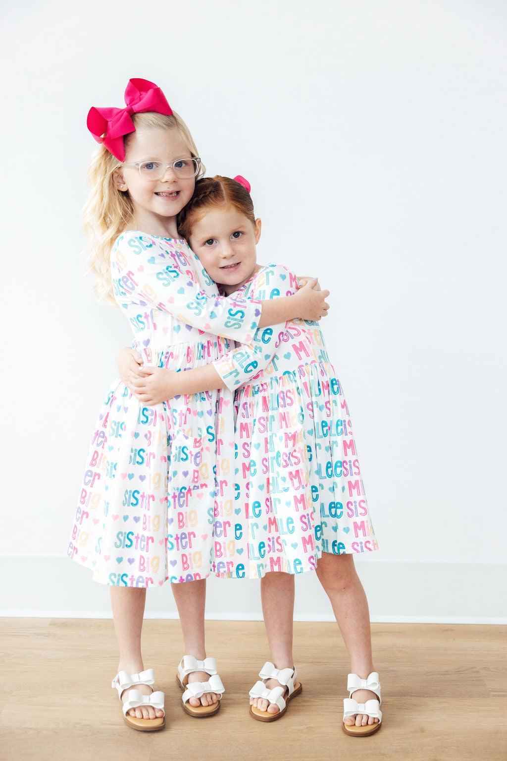 Mila & Rose ® Middle Sister 3/4 Sleeve Pocket Twirl Dress — detail close-up