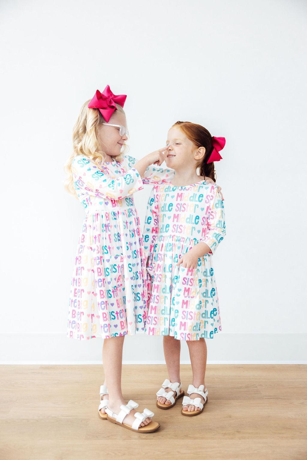 Mila & Rose ® Middle Sister 3/4 Sleeve Pocket Twirl Dress — side view