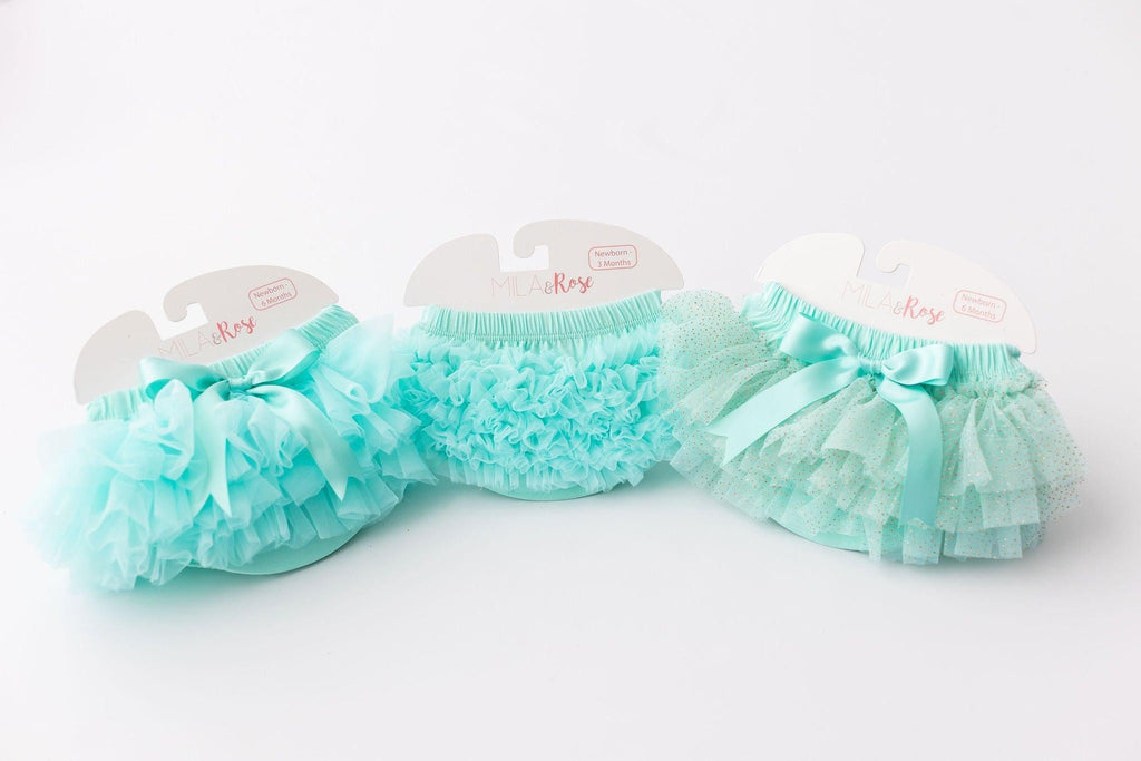 Mila & Rose ® Mint Ruffle Tutu Bloomer — detail close-up