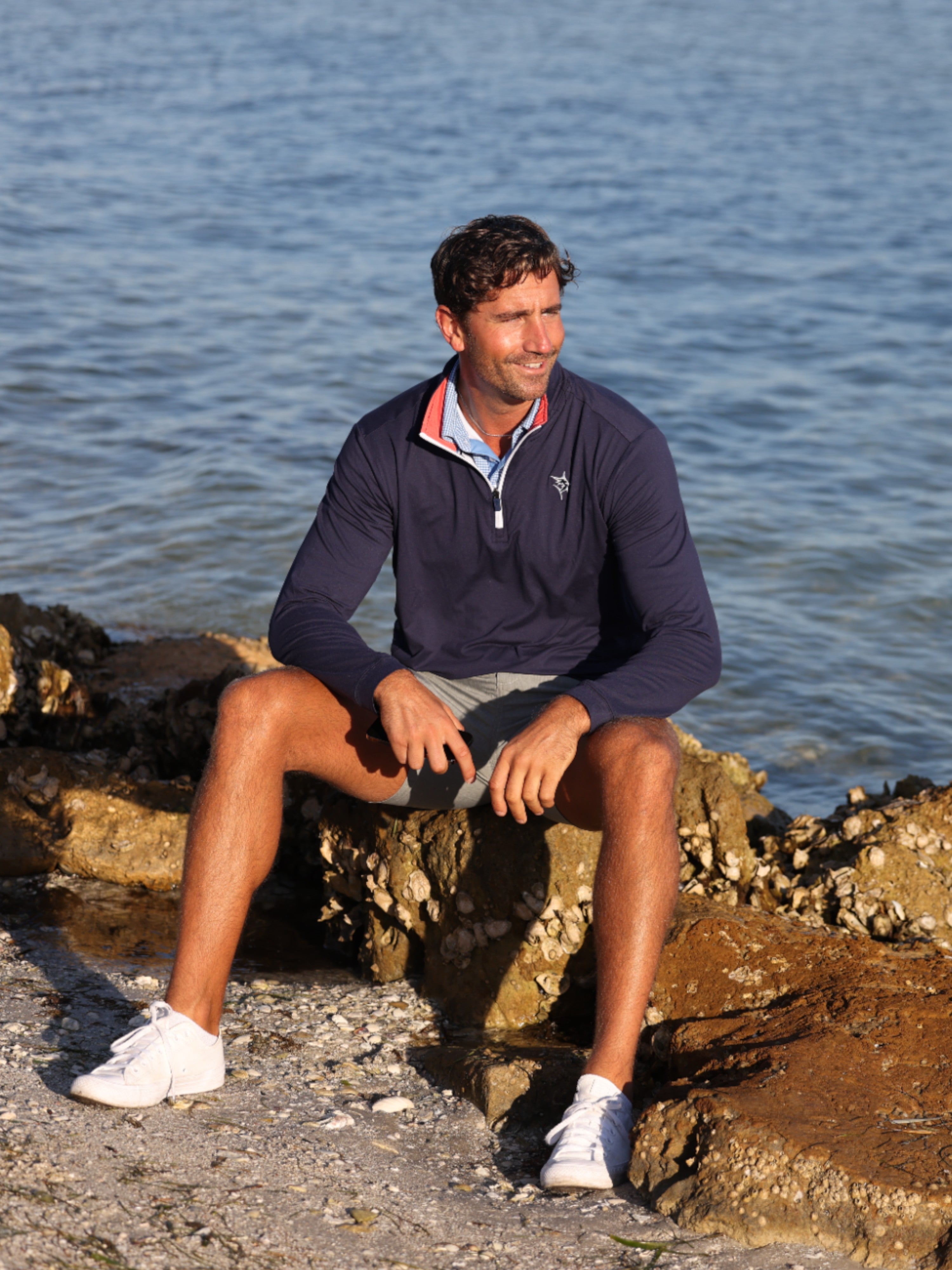 White Water Life Monterey Performance Quarter Zip — construction detail