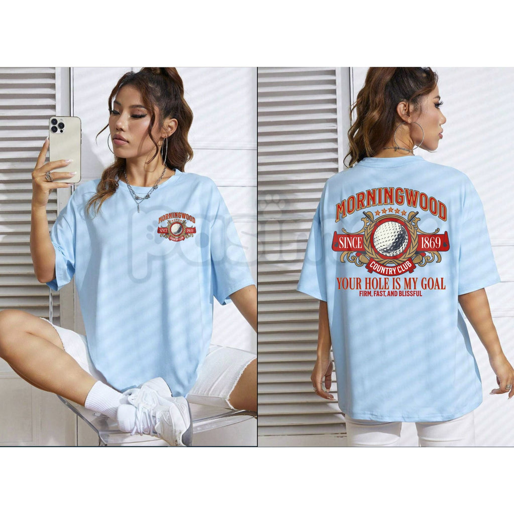 Pasimax "Morningwood Country Club" Men’s Funny T-Shirt - Humorous Golf Graphic Tee, Classic Parody Country Club Shirt, Premiu