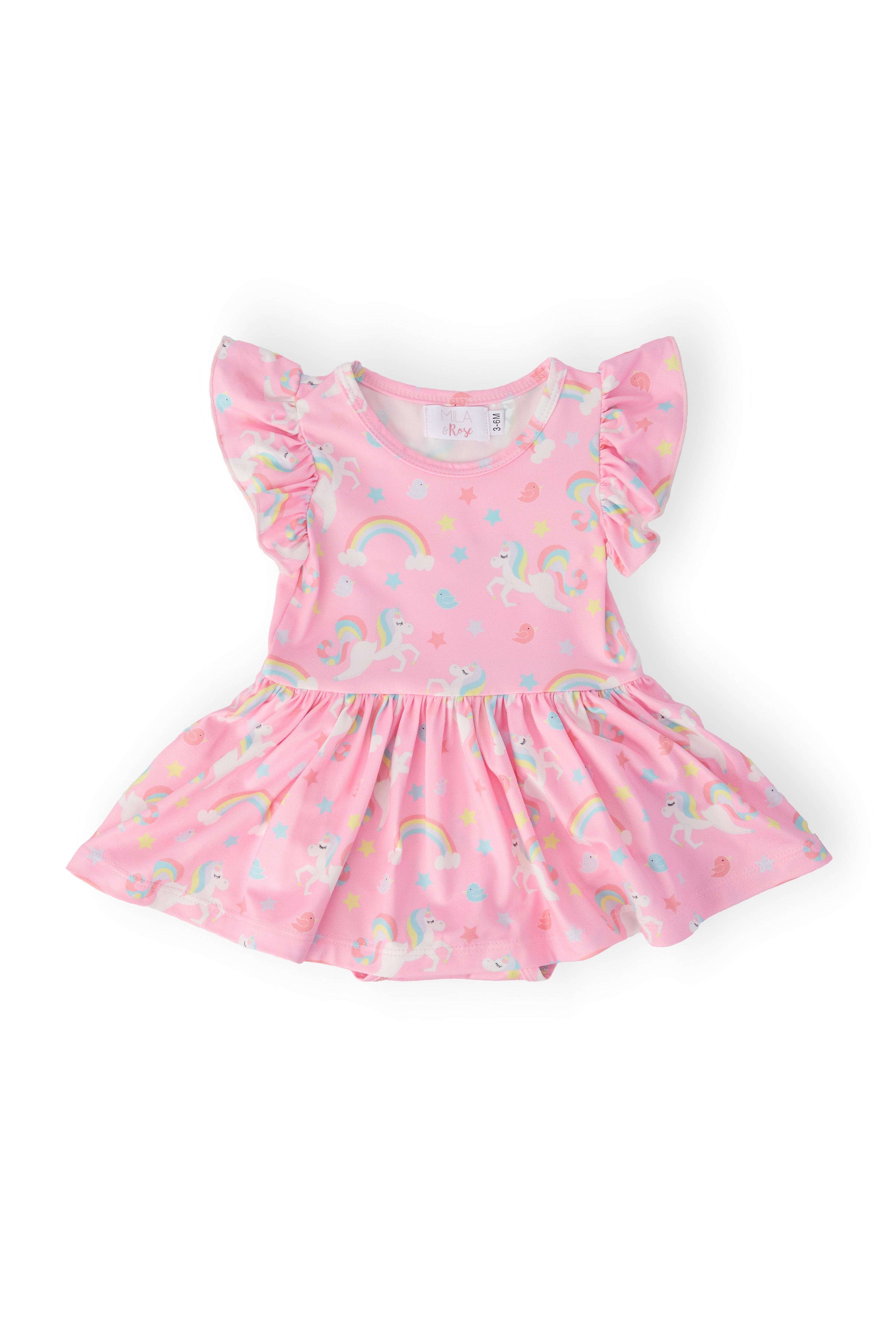 Mila & Rose ® My Little Unicorn S/S Flutter Twirl Bodysuit — main product shot