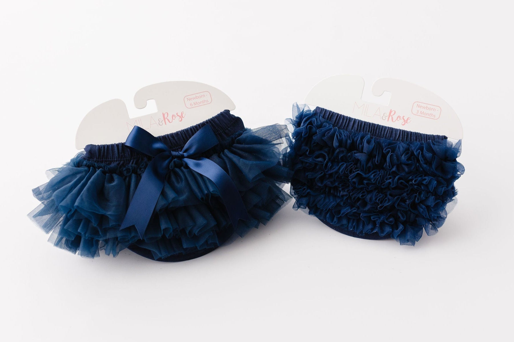 Mila & Rose ® Navy Blue Ruffle Bum Bloomer — detail close-up
