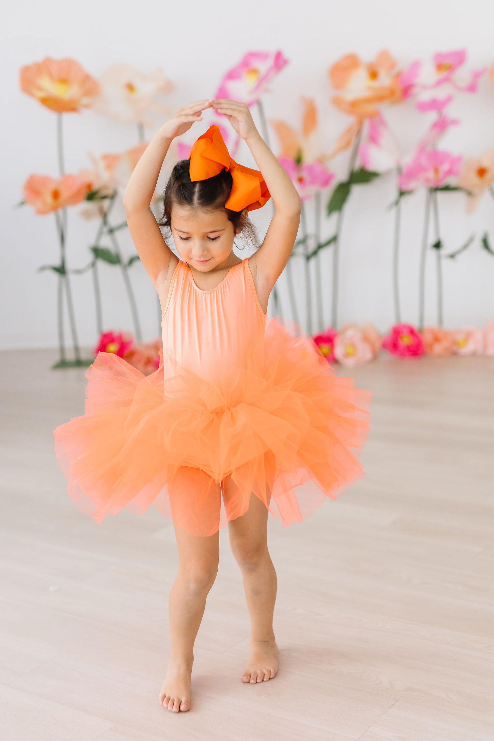 Mila & Rose ® Neon Coral Tank Tutu Leotard — main product shot