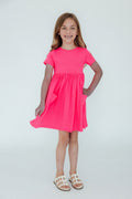 Mila & Rose ® Neon Pink S/S Pocket Twirl Dress — main product shot