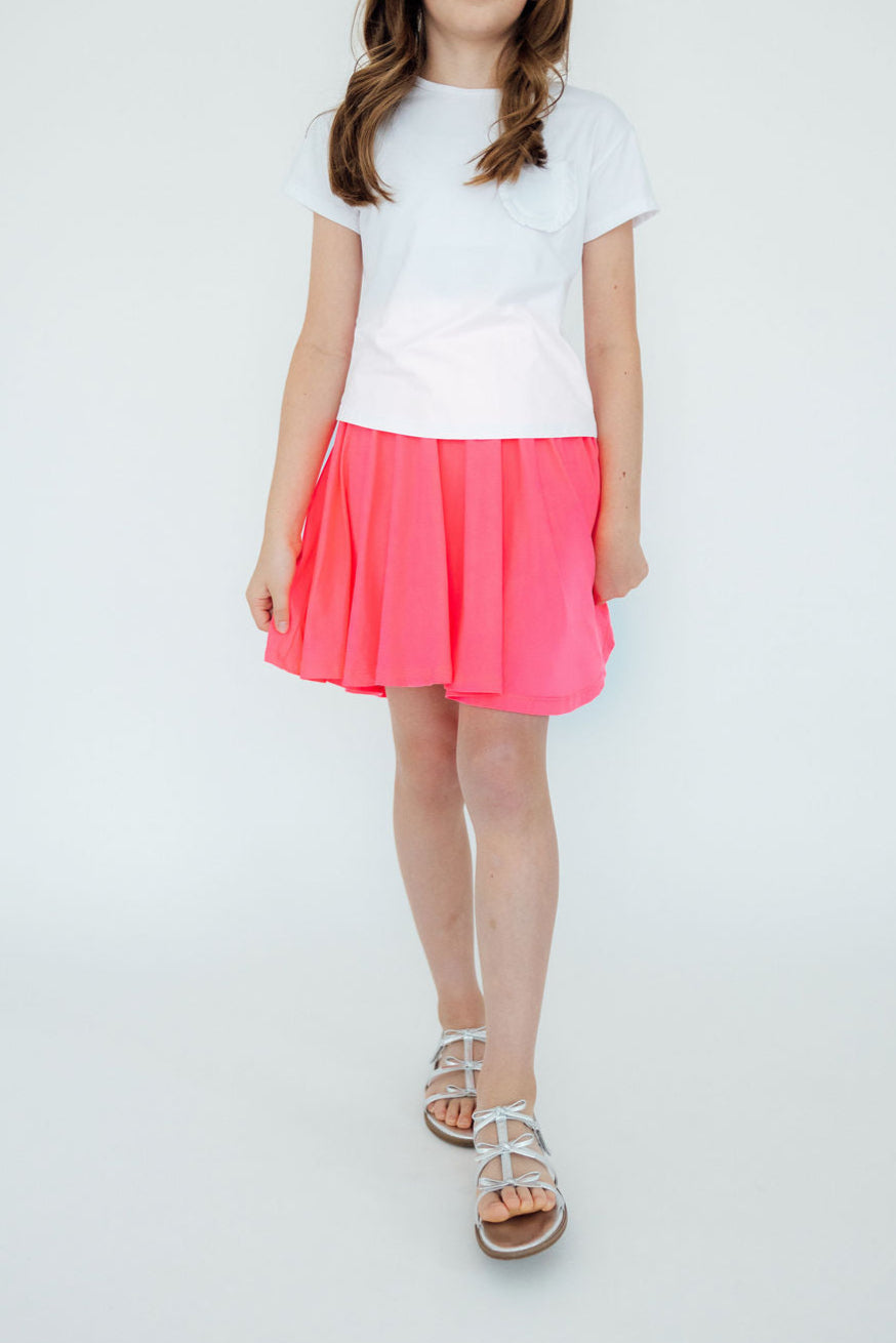 Mila & Rose ® Neon Pink Twirl Skort — lifestyle context