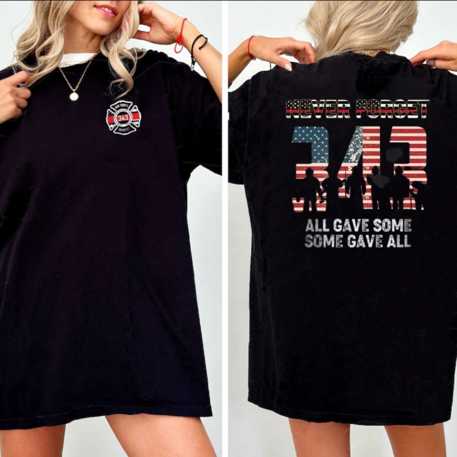 Pasimax "Never Forget 343" Firefighter T-Shirt — main product shot
