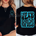 Pasimax "Not Right in the Head" Funny Sarcastic T-Shirt - Retro Wavy Lettering Graphic Tee, Cute Sarcasm Humor Shirt, Trendy 
