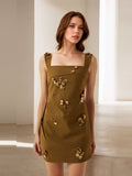 Sweet Dress Casual Office Women Elegance Sleeveless Cinched Short Dress Summer