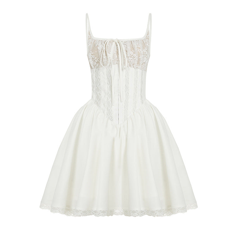 French Entry Lux Ballet Sweet Pettiskirt Sexy Hooks Waist Tight Sexy Suspenders Short Dress