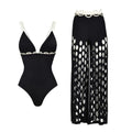 Swimsuit Black Niche High Grade Hollow Out Cutout Beach Pants One Piece Swimsuit Set Women