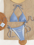 Sexy Bikini Backless Bandage Halter Cut out Bikini Swimsuit Bikini