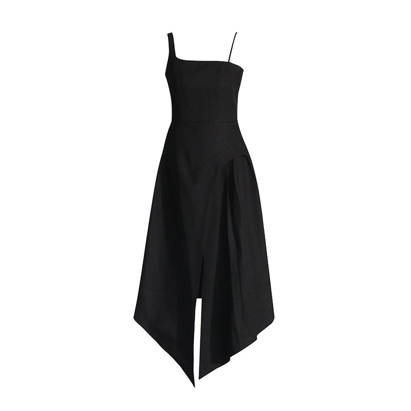 Bella Mia Elegant Vietnam Special Interest Design Detachable Pullover Patchwork Cami Dress Women Summer Slit Dress Women — branding close-up