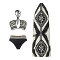 Popular Printing European French One Piece Women Swimwear Suit Covering Belly Thin Sexy Chiffon Dress