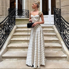 Summer Women Clothing French Sling Waist Slimming Maxi Dress Skirt Two Piece Sets