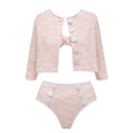 Bikini Pink Sweet Chanel High Waist Split Swimsuit Women
