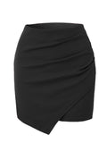 Women Clothing Irregular Asymmetric Heap Pleated Skirt High Waist Elastic Twisted Hip Skirt