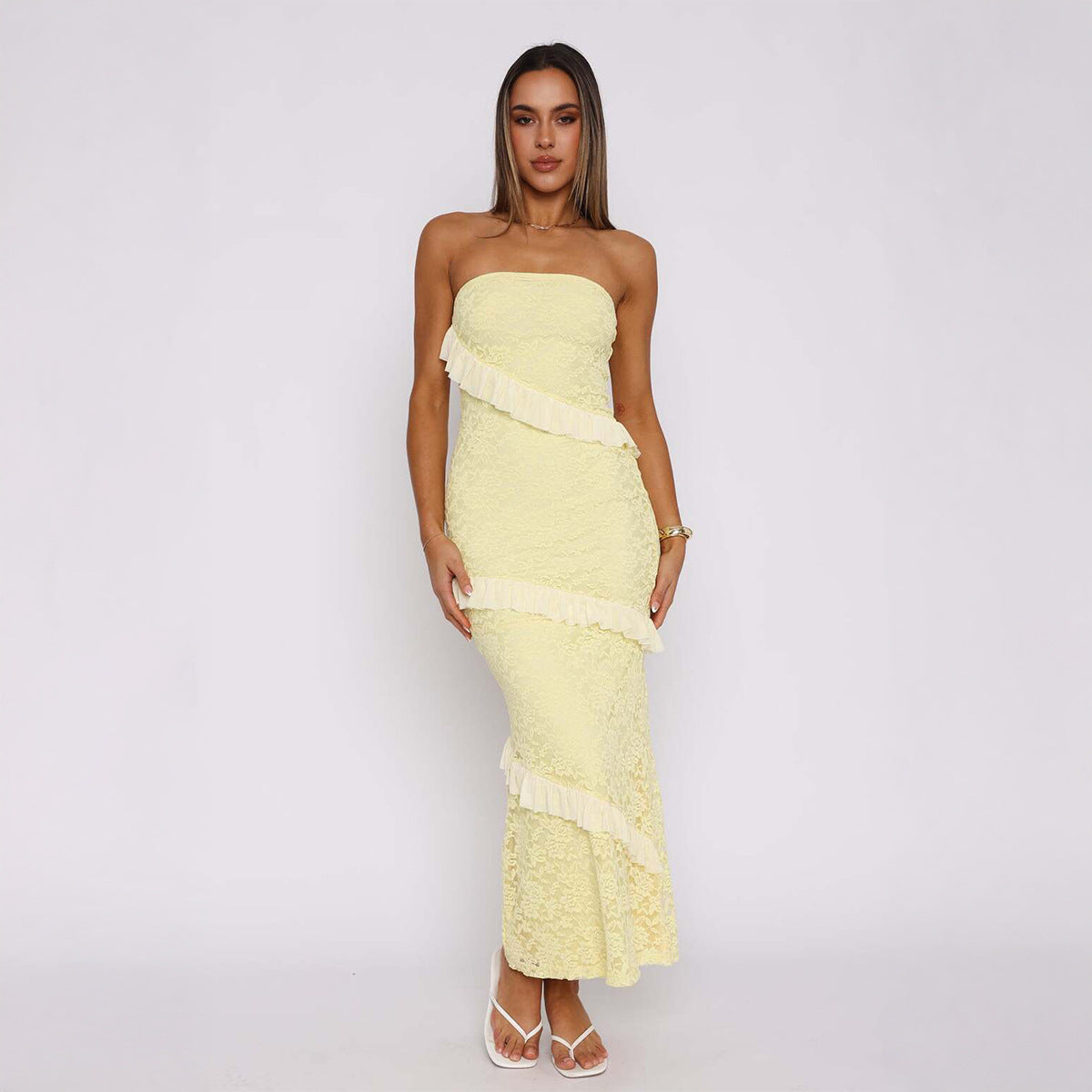 Bella Mia Women Clothing Summer Elegant Tube Top Package Hip Long Dress — main product shot