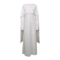 Bella Mia Elegant Solid Color Retro Heavy Industry Beautiful Pearl Shawl High Waist Dress Women — detail and construction