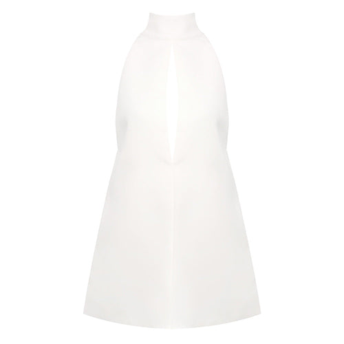 Women Clothing Split Halter round Neck Short Dress Design Blazers Dress Vacation