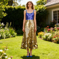 Bella Mia Sequined Dress Spring High Grade All-Match Waist Slimming Solid Skirt — detail and construction
