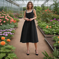Bella Mia Entry Lux Elegant Dress Autumn Dinner Dress Diamond Embedded Pleating Slim Slimming Dress Women — detail and construction