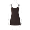 Women Clothing Summer Sexy Easy Matching Sling Dress Short Simple Waist Slimming Sheath Dress