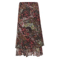 Retro Ethnic Print Wooden Ear Mesh Skirt Summer Niche Artistic Sense Vacation Sheath Skirt Women