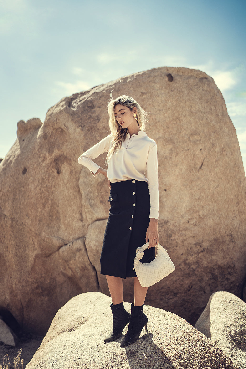 profile-nyc profile-nyc WOOL BUTTON SKIRT — lifestyle context