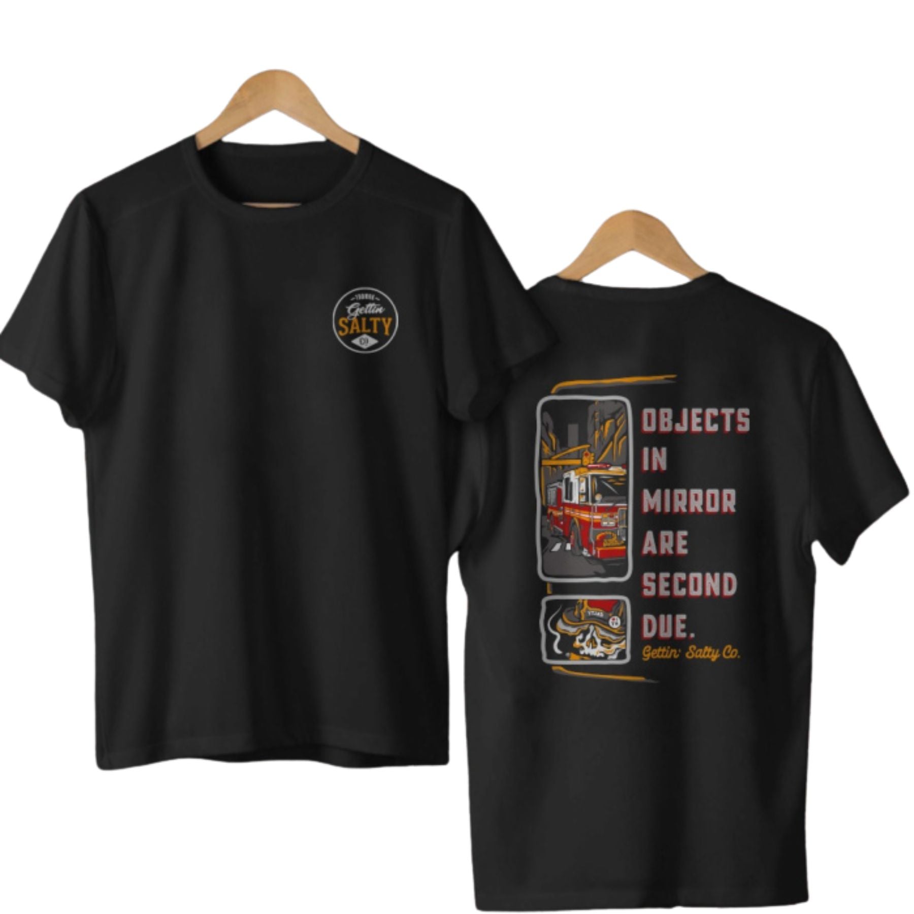 Pasimax "Objects in Mirror" Firefighter T-Shirt — main product shot